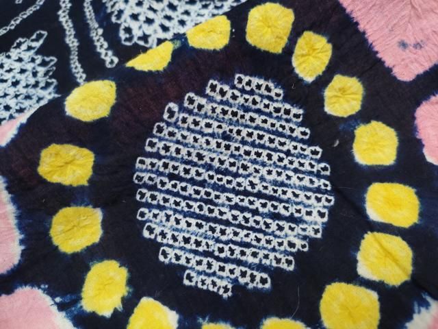 平和屋着物∴夏物　浴衣　有松鳴海絞り　向日葵　ひまわり　綿　逸品　CAAW0977ng 平和屋着物∴夏物 浴衣 有松鳴海絞り 向日葵 ひまわり 綿 逸品