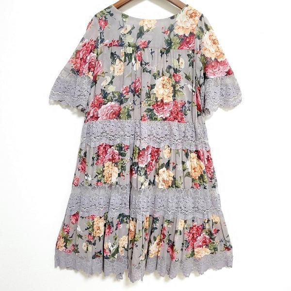 DOROTHE ドロシー 花柄 総柄 手染めレース ロング ワンピース DOROTHE ドロシー 花柄 総柄 手染めレース ロング ワンピース