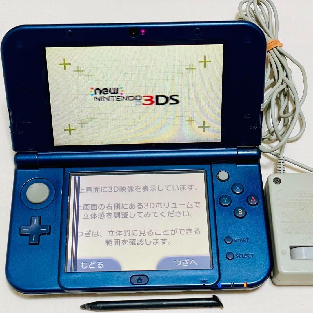 中古】new ニンテンドー 3DSLL メタリックブルー ACアダプタ 047 