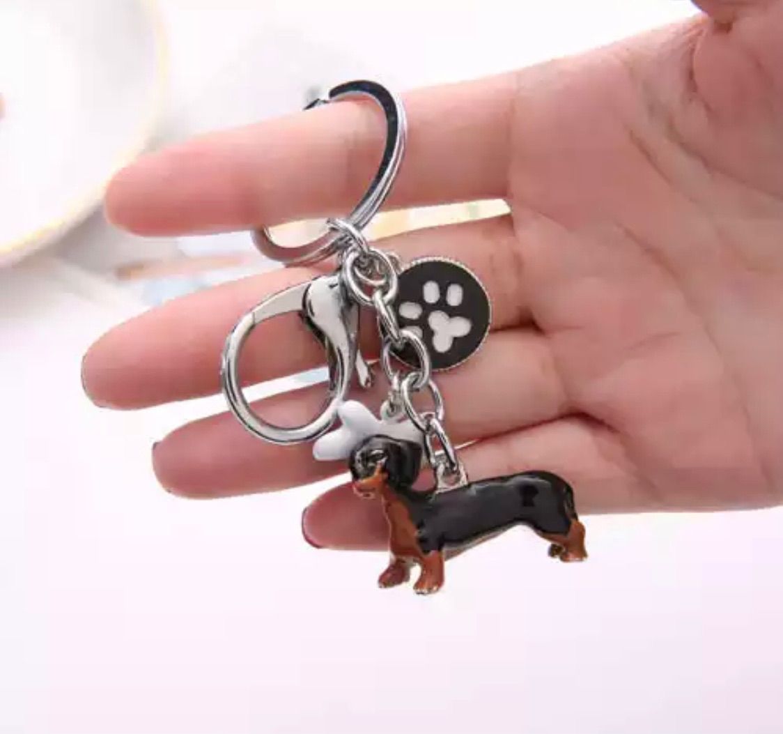 ダックスフンド キーホルダー 犬デザイン キーリング チャーム