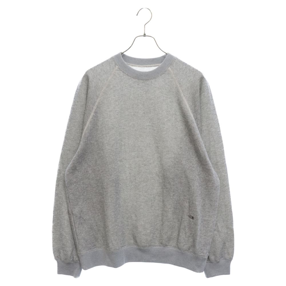 THE NORTH FACE PURPLE LABEL (ノースフェイスパープルレーベル) PACK FIELD SWEATSHIRT ロゴ刺繍 クルーネック ロングスリーブ 長袖スウェットトレーナー グレー NT6054N