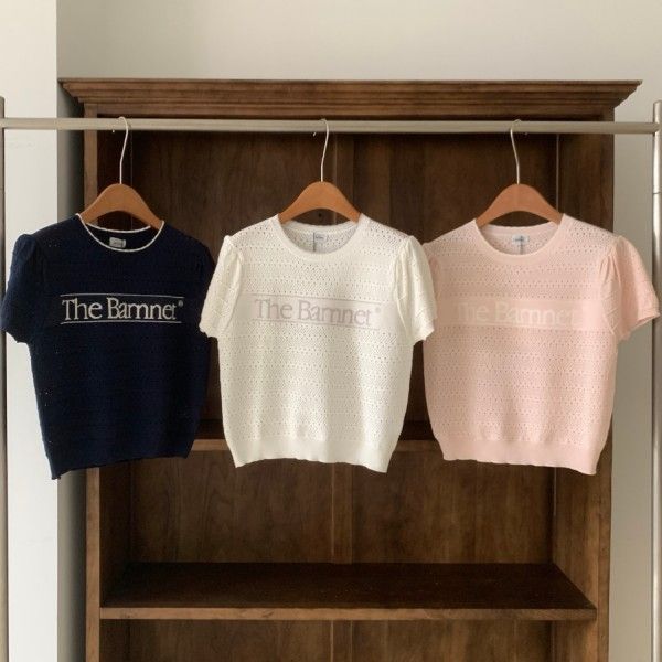 トップス thebarnnet HelenLogoJacquardKnitTop pink Thebarnnet HelenLogoJacquardKnitTop black white pink - メルカリ
