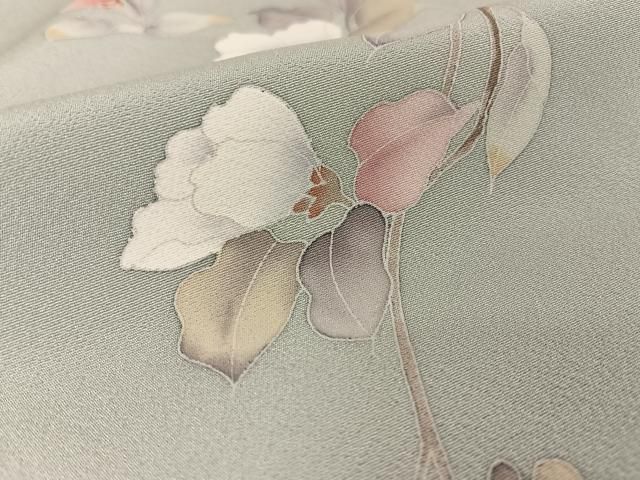 平和屋着物○訪問着 友禅 枝花文 暈し染め 正絹 逸品 AAAY1568np