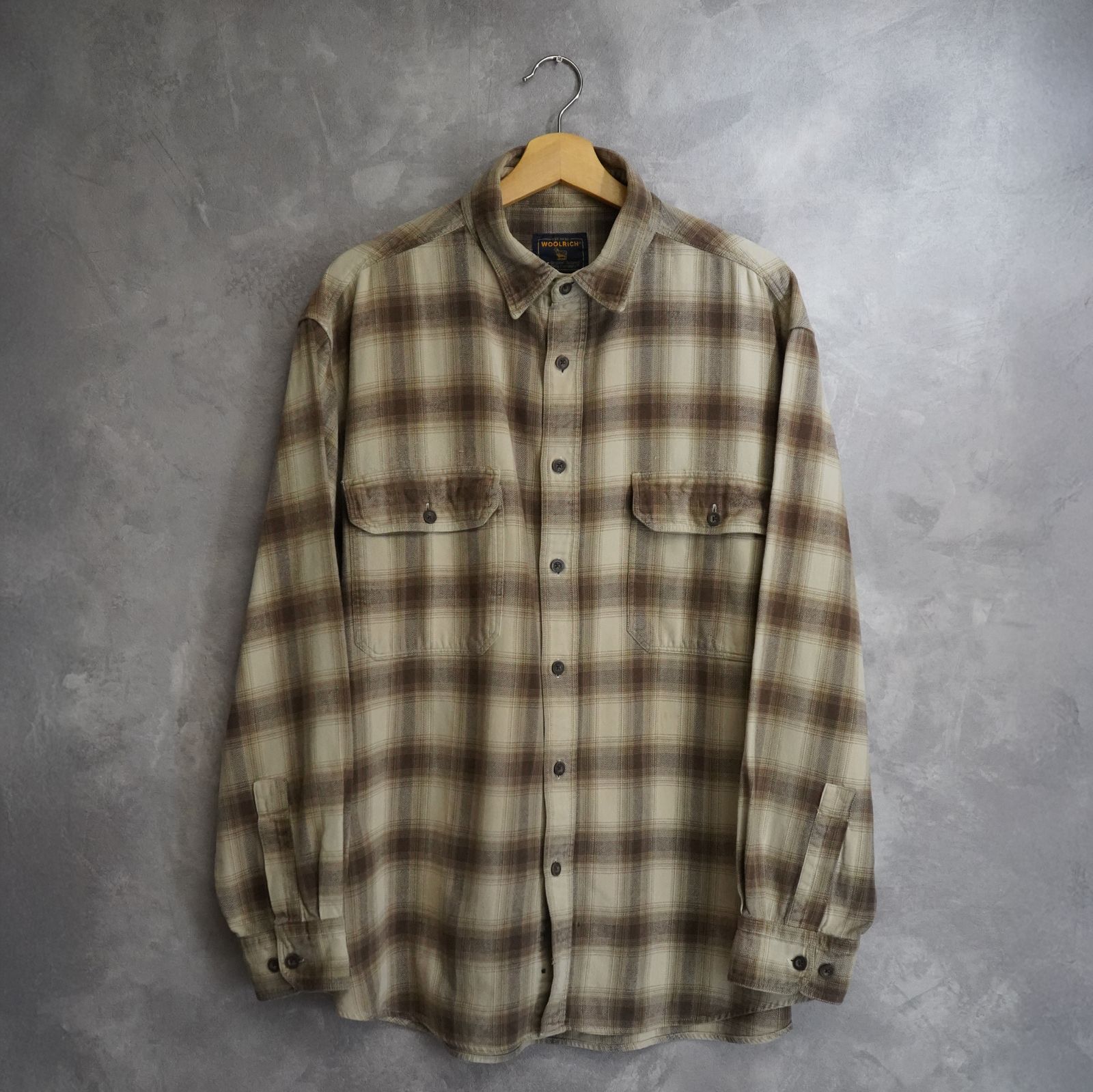 00s前後 WOOLRICH ウールリッチ オンブレチェック ネルシャツ サイズXL