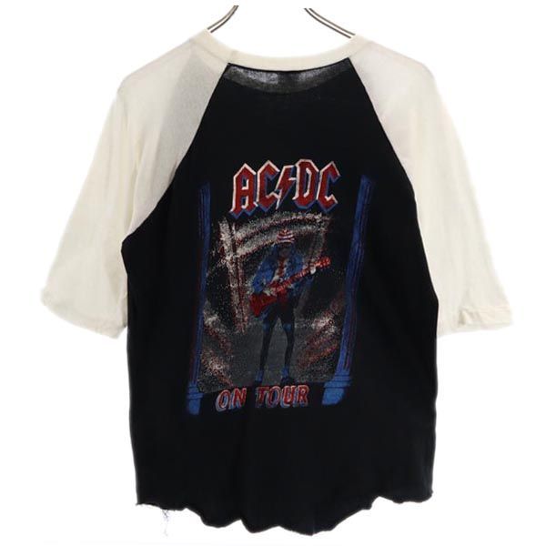 70s パキ綿 ACDC ラグランT バンドtシャツ バンT AC/DC