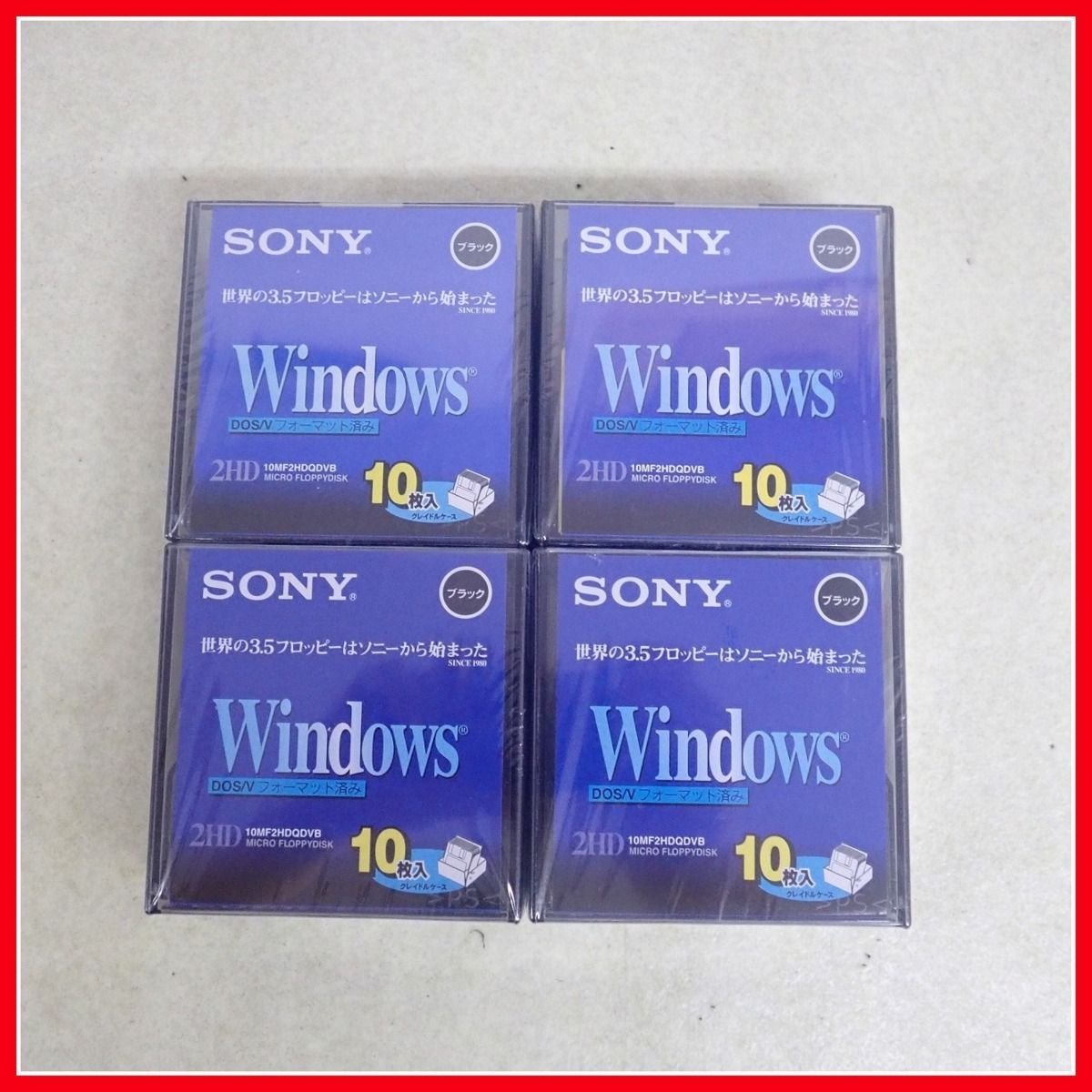 新品未開封 40枚 10枚×4セット 3.5インチ フロッピーディスク　SONY 2HD ブラック Windowsフォーマット済　10MF2HDQDVB   レターパック