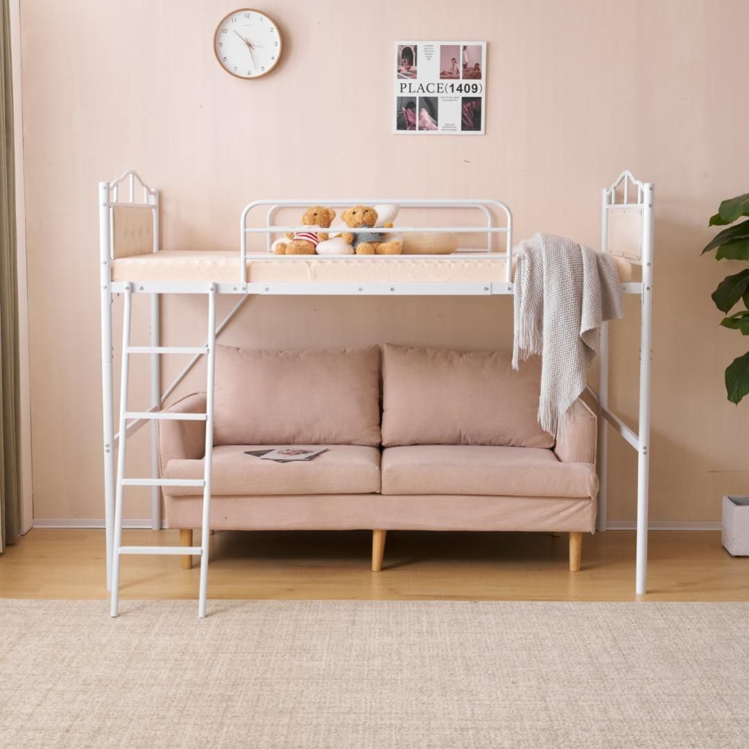 1.ロフトベッド 家具・インテリア ホワイトロフトベッド パイプベッド