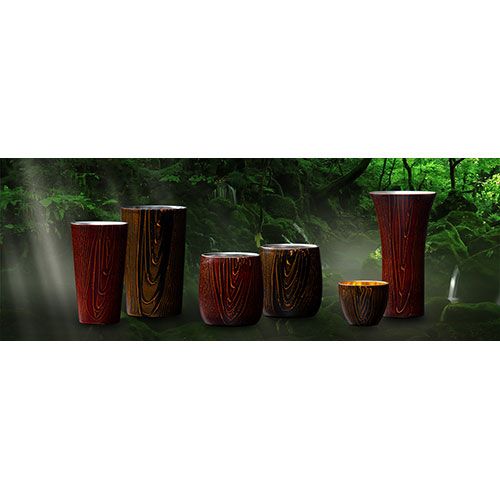  ウチキ 漆磨 漆塗りカップ 和然檀 わもだんぷらす ぐい呑 赤 紫檀 二重構造 内金メッキ SCW-GK 202 その他 コーヒー ティーカップ