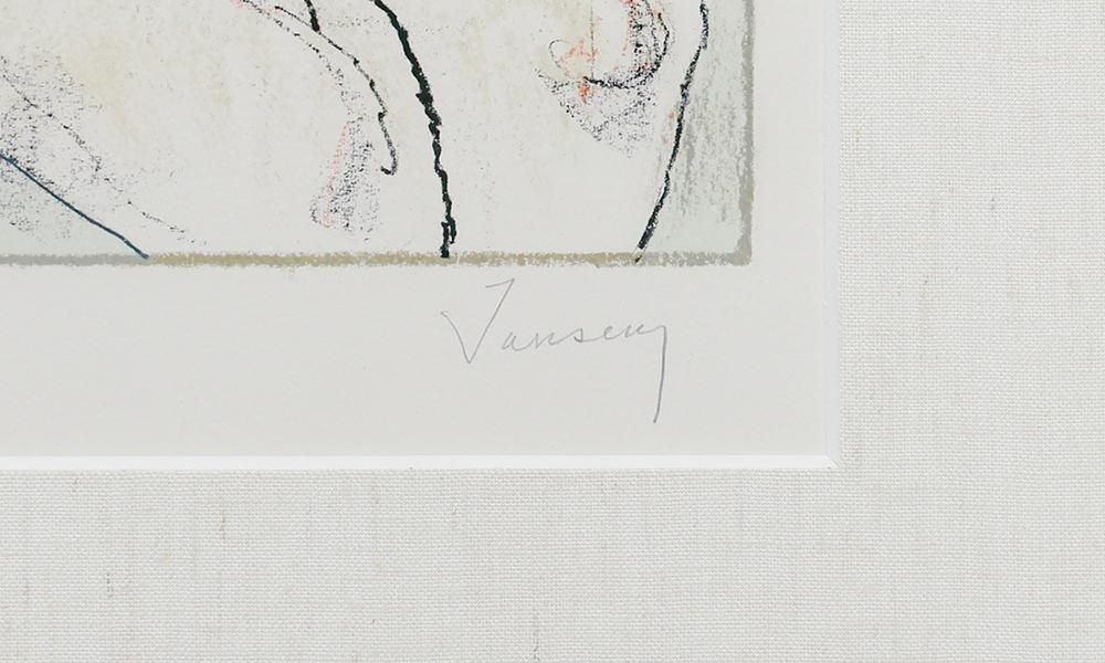 【真作保証】ジャン・ジャンセン「母と子」リトグラフ 直筆サイン 版画 絵画 真作】【WISH】ジャン・ジャンセン Jean Jansem「母と子