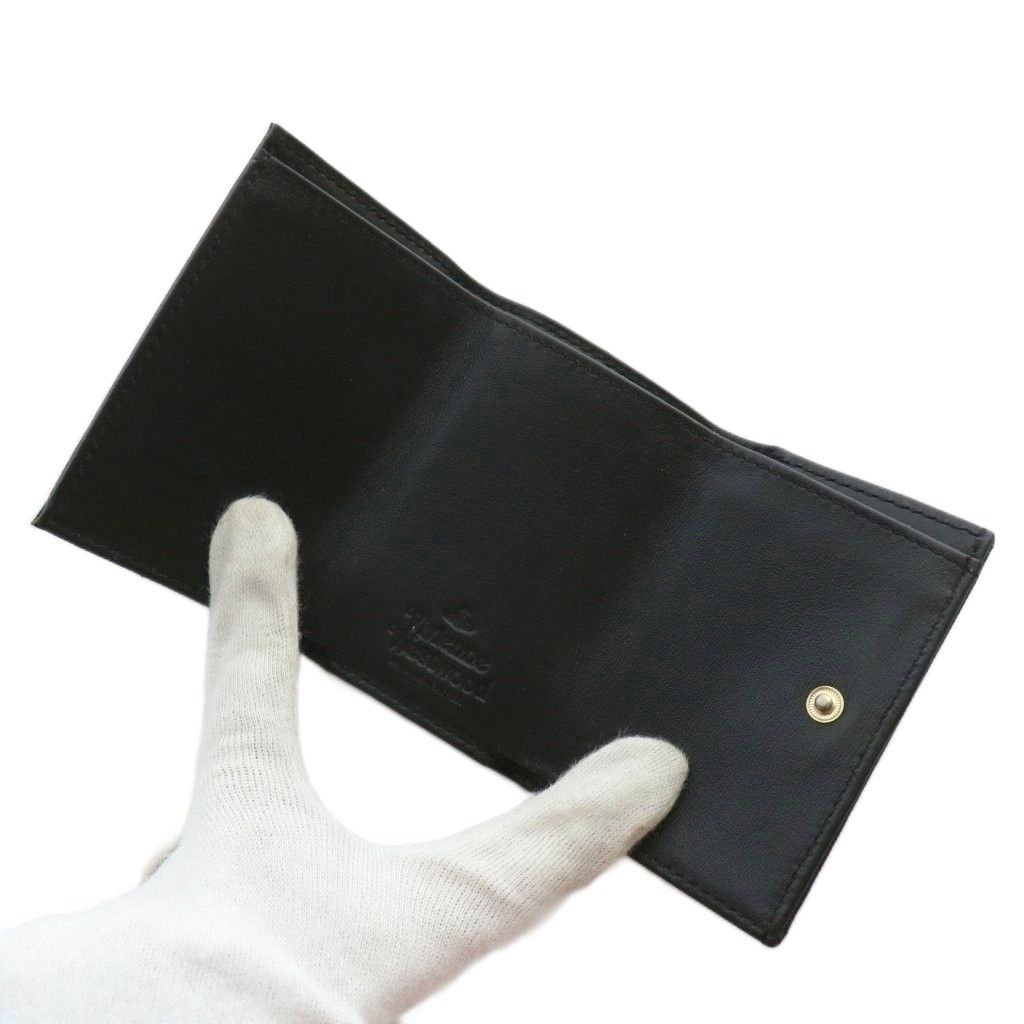 ヴィヴィアンウエストウッド 三つ折り 財布 ブラック ゴールド