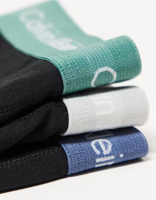カルバンクライン メンズ トランクス アンダーウェア Calvin Klein ASOS Exclusive 3-pack of boxer briefs with contrast waistbands in black Black