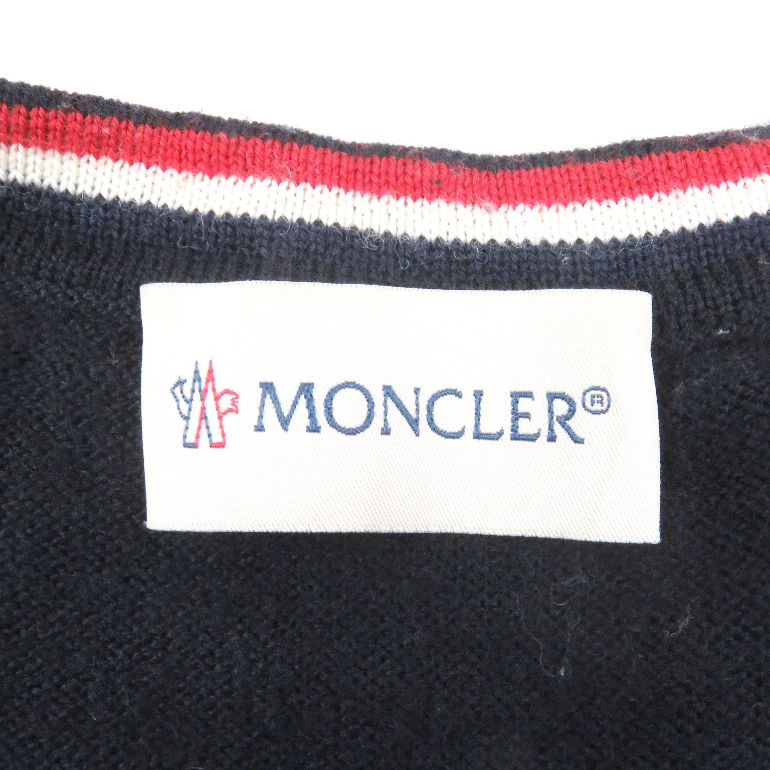 美品□MONCLER モンクレール MAGLIONE TRICOT GIROCOLLO ウール