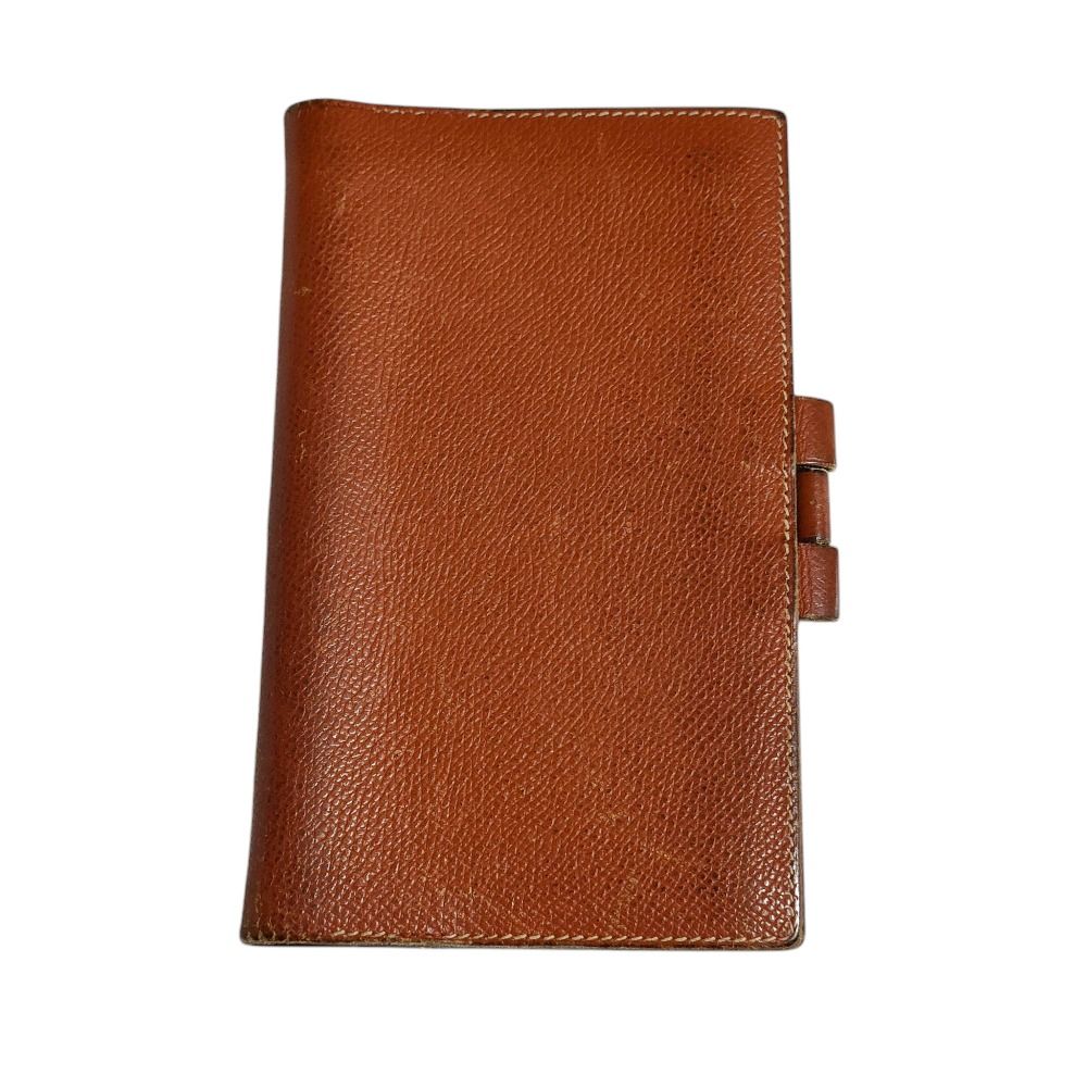 HERMES エルメス アジェンダ ヴィジョン クシュベル レザー □H刻印 手帳カバー ケース 文具 ブラウン メンズ レディース 古着