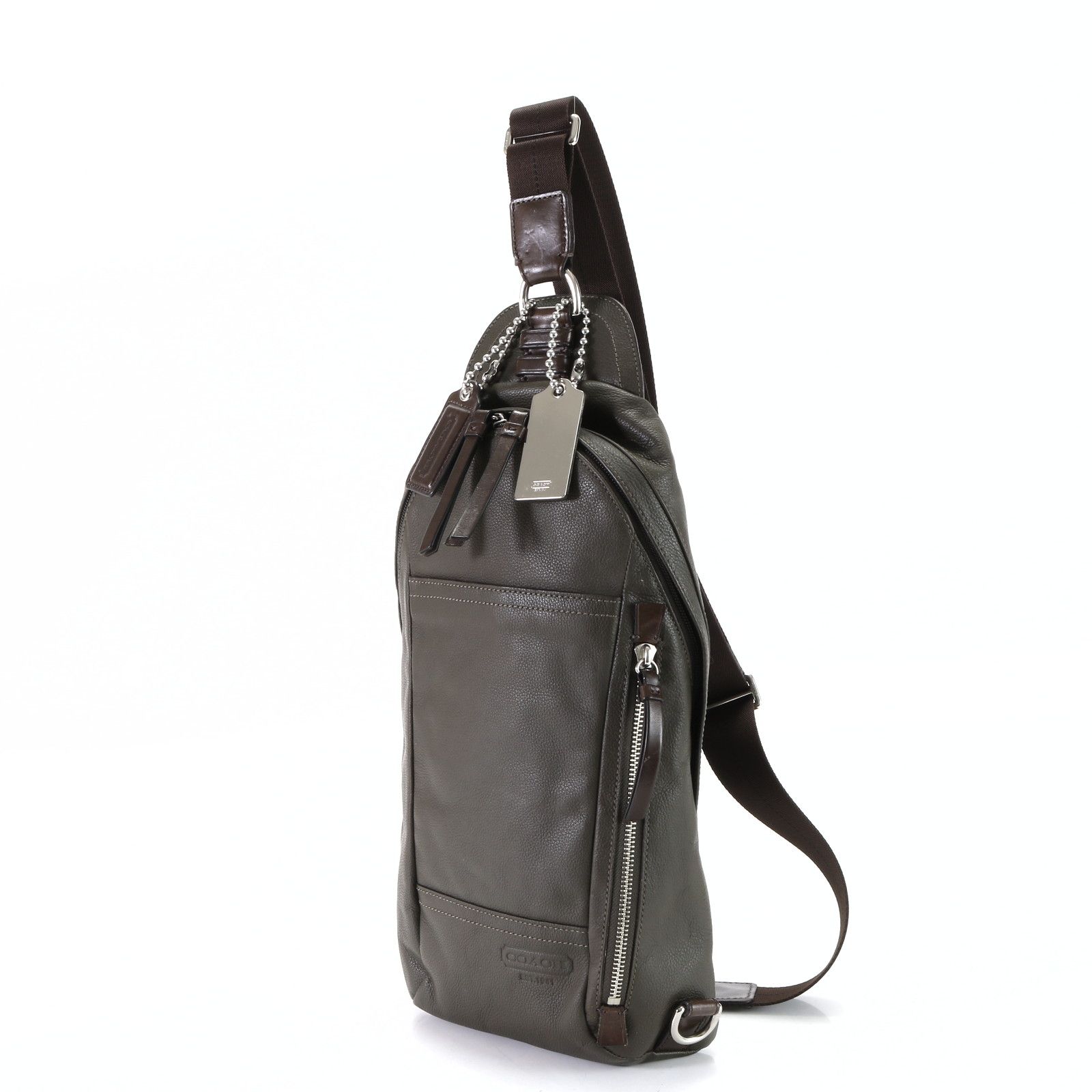 コーチ 70617 レザー 2WAY ボディバッグ 斜め掛け カーキ ボディ