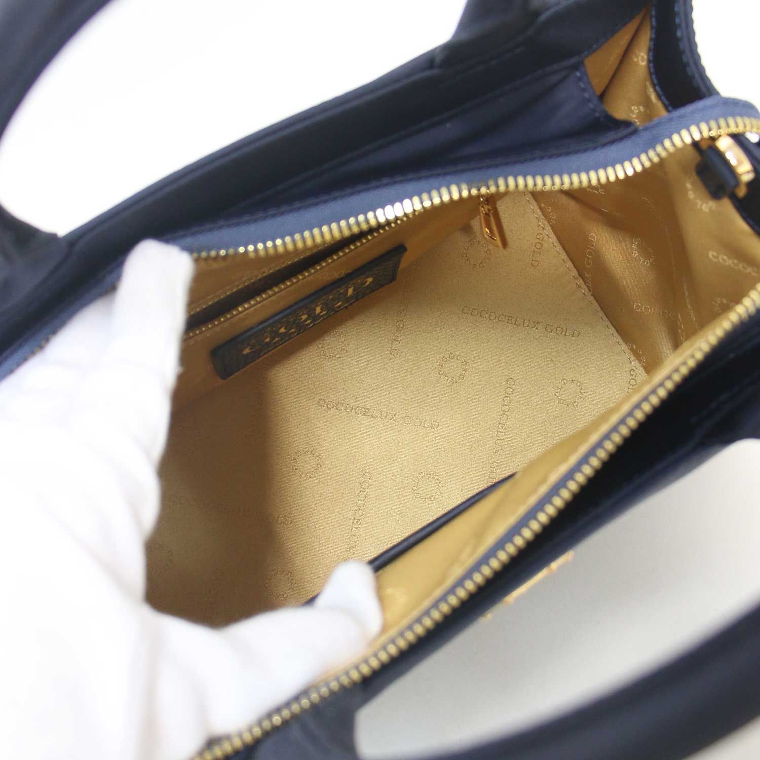 美品】COCOCELUX GOLD ココセリュックスゴールド バッグ ネイビー 紺 