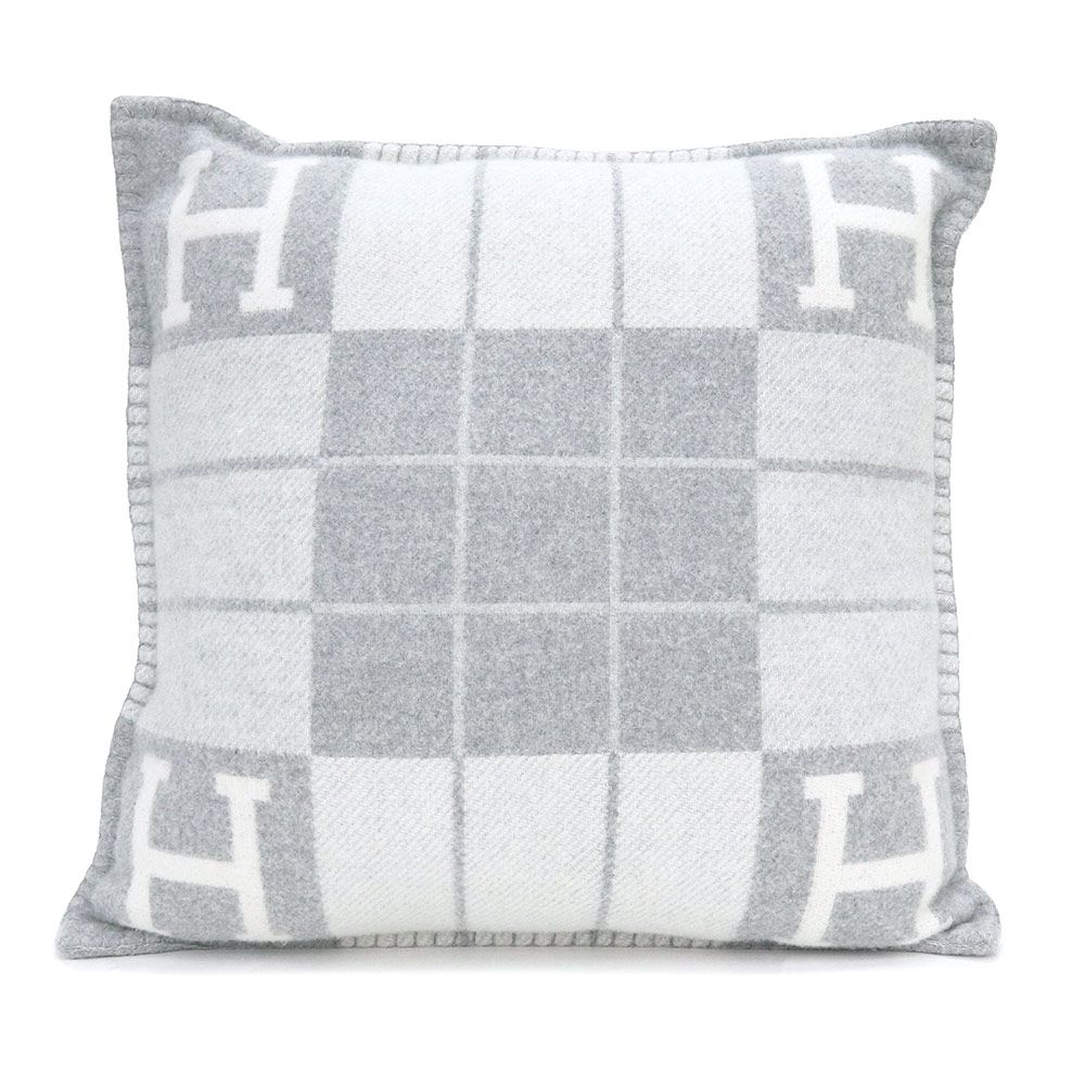 エルメス アヴァロンIII PM クッション メリノウール 90 カシミヤ 10 Ecru エクリュ Gris Clair グリ クレール グレー HERMES