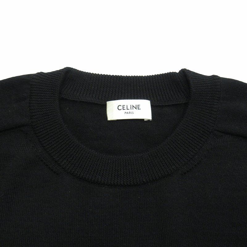 セリーヌバイエディスリマン ロゴパッチクルーネックニット L
