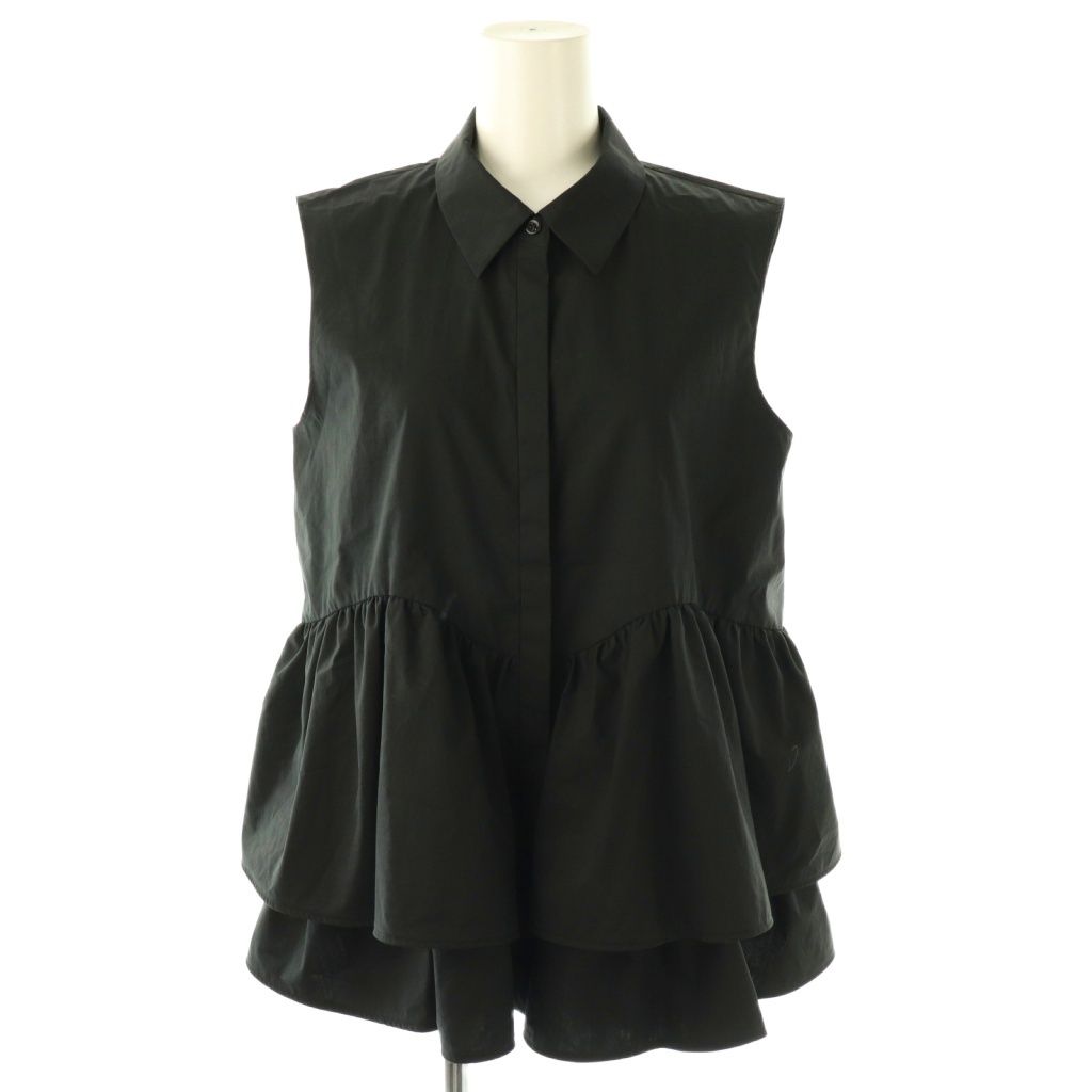 アナイ ANAYI 25SS タフタフリルペプラムシャツ ノースリーブ 38  