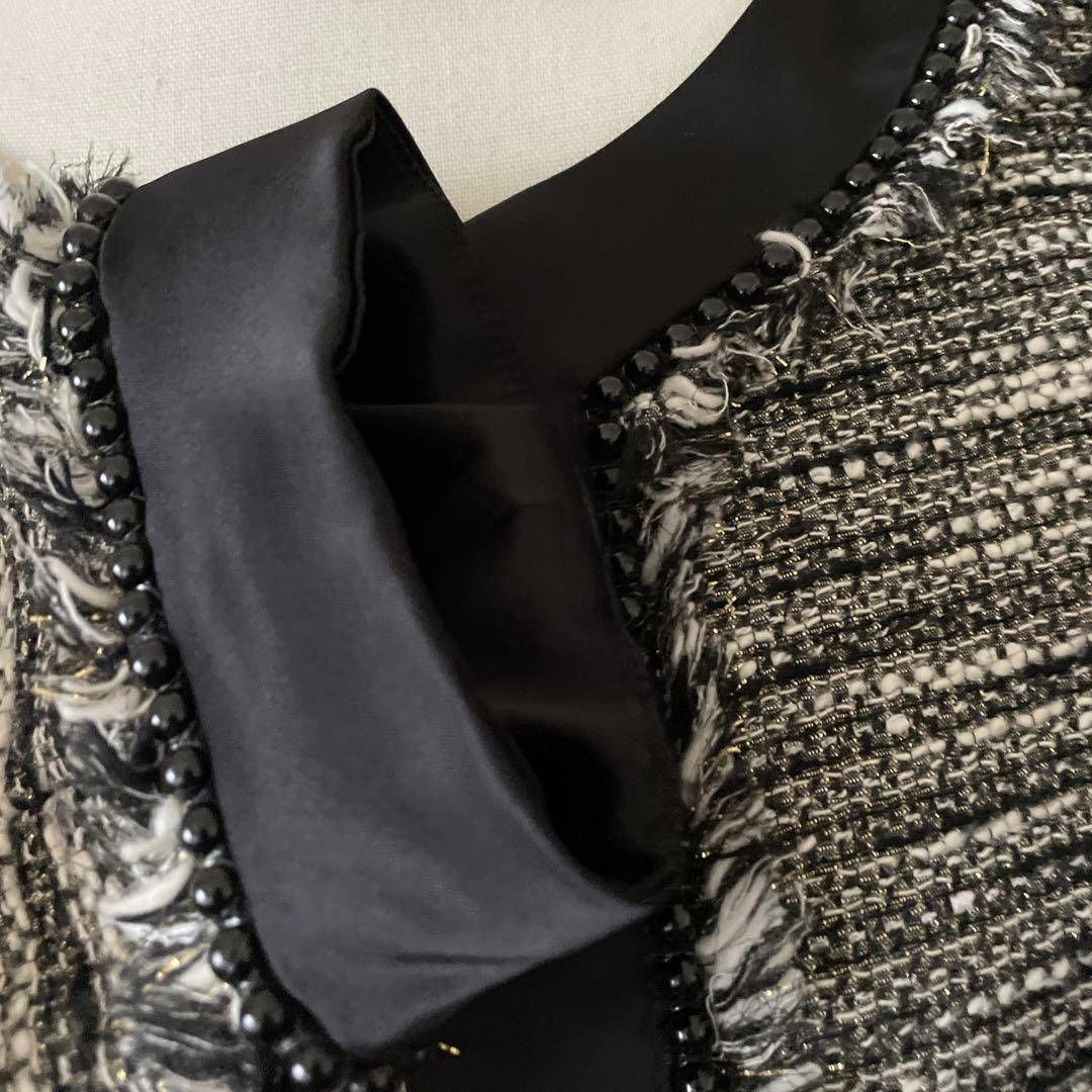 エムプルミエ M PREMIER ツイード ジャケット フォーマル スーツ ノー お呼ばれ デート オフィスカジュアル 食事会 お出かけ 上品