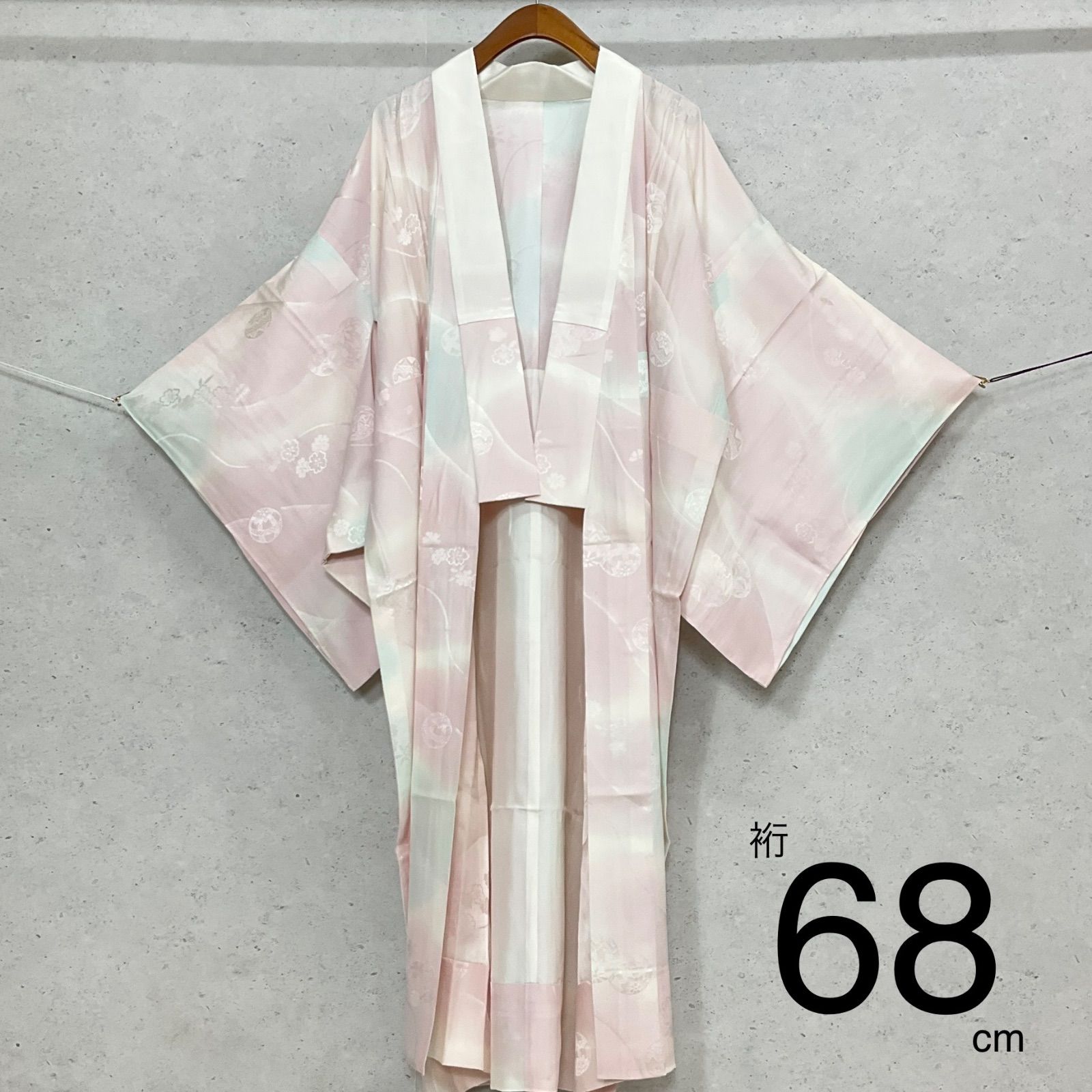 kimono+one◇未使用同然◇長襦袢◇仕付け糸付き◇単衣◇居敷当て付き