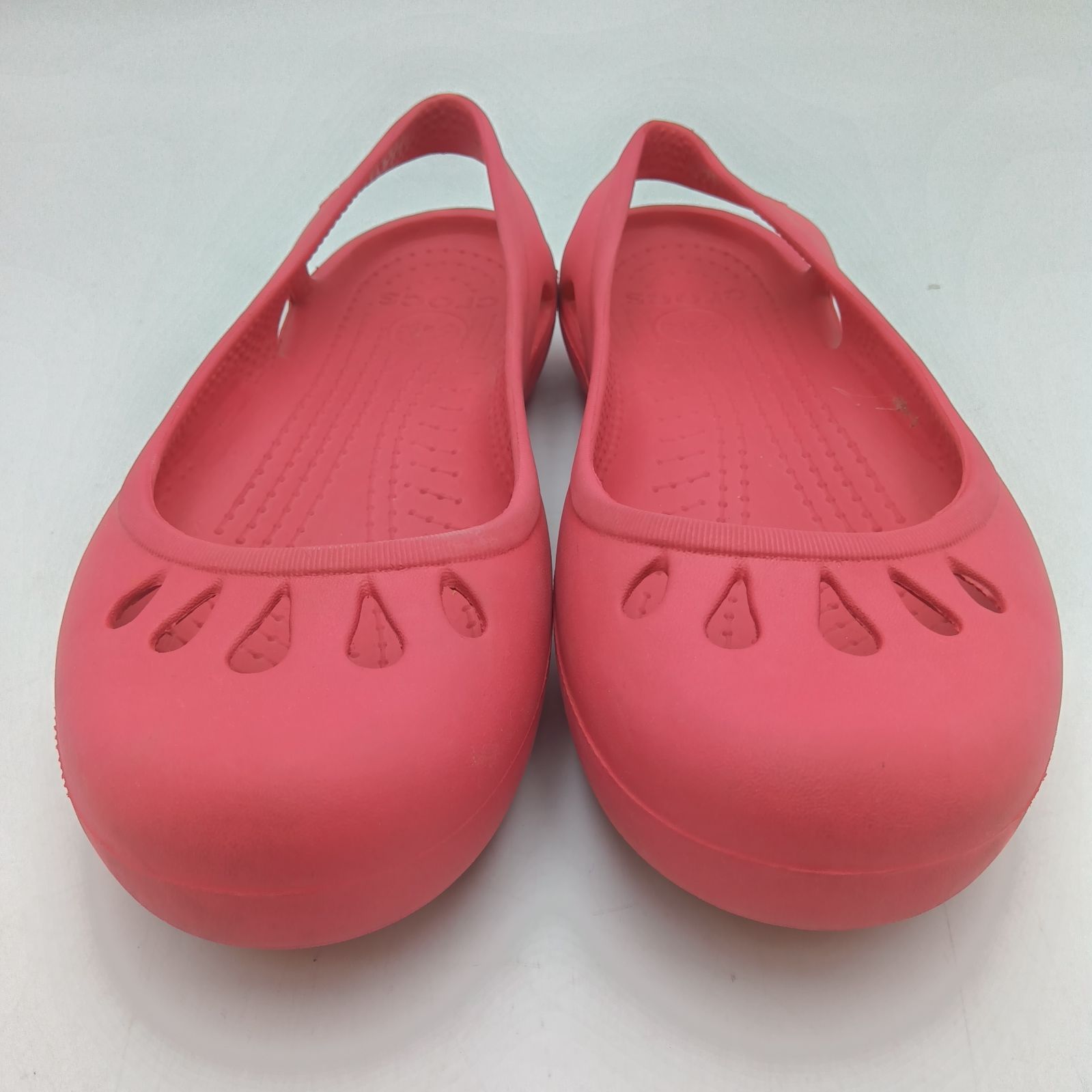 crocs クロックス ピンク サンダル フラットシューズ W8 D-10-3