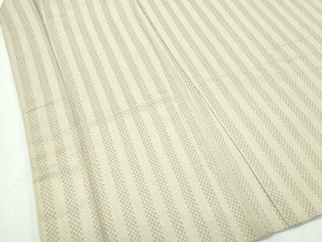 平和屋本店□極上 男性 長羽織 お召地 間道 利休茶色地 逸品  