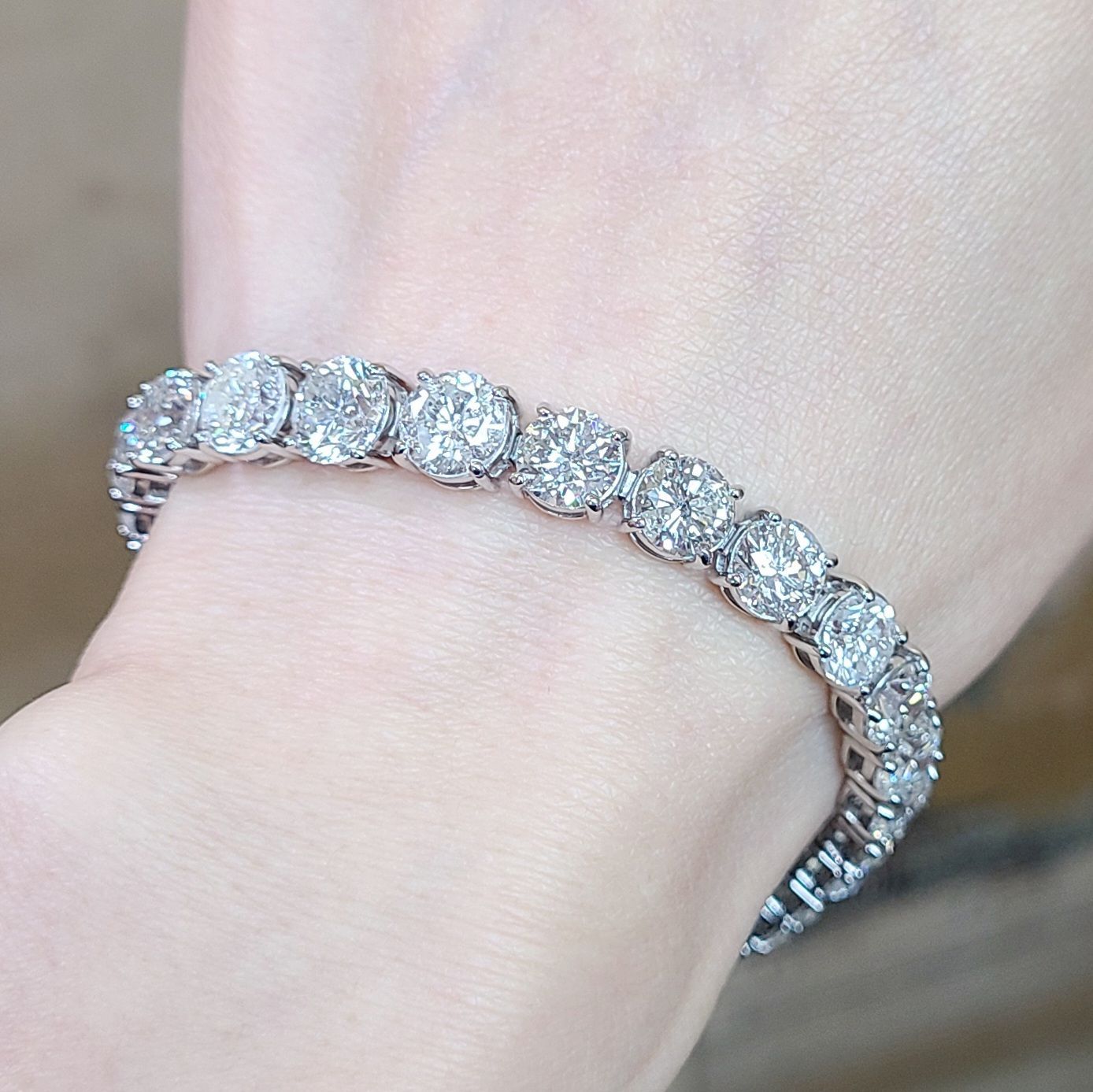 すべて1ct up 唯一無二！30ct ダイヤモンド テニスブレスレット 鑑別  