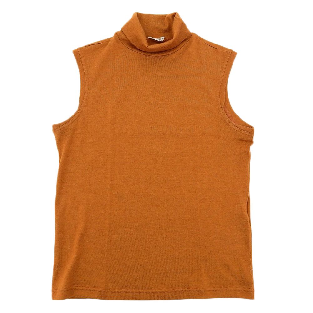 HERMES エルメス by Martin Margiela マルジェラ期 スリーブレス ハイネック トップス レディース カシミヤウール シルク オレンジ 40