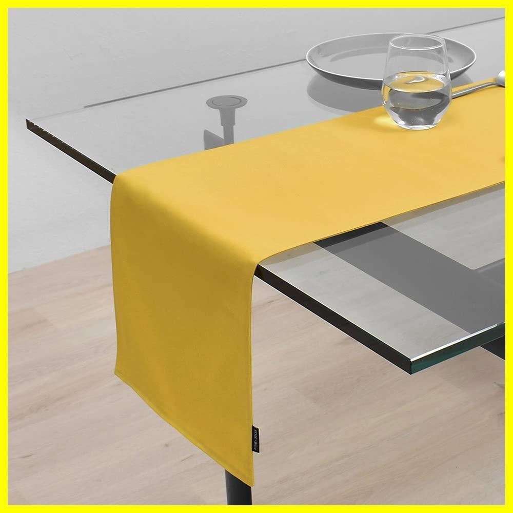【人気商品】Decor) テーブルランナー・テーブルセンター スタイルデコール(STYLE (30cm×210cm) 綿100% リバーシブルタイプ 無地オックス・シトロンイエロー W2603130