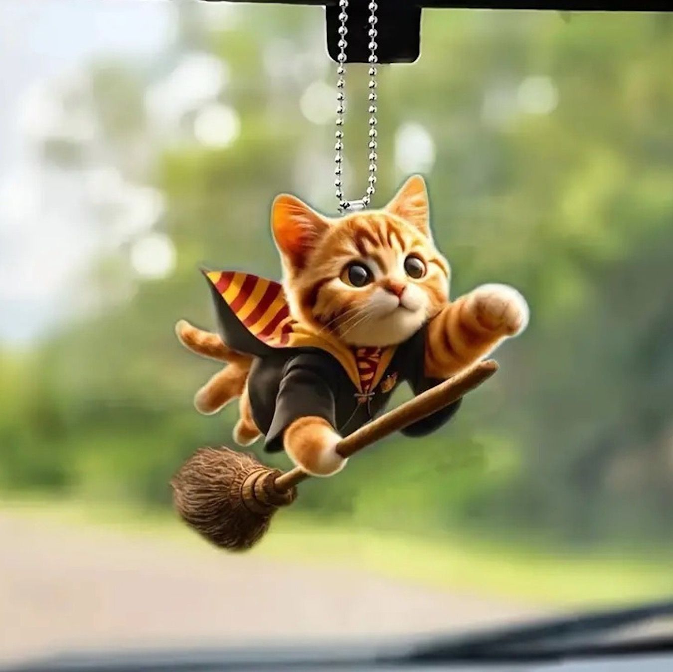 キーホルダー ネコ 魔法使い 魔女 平面 2D アクリル 8cm おしゃれ