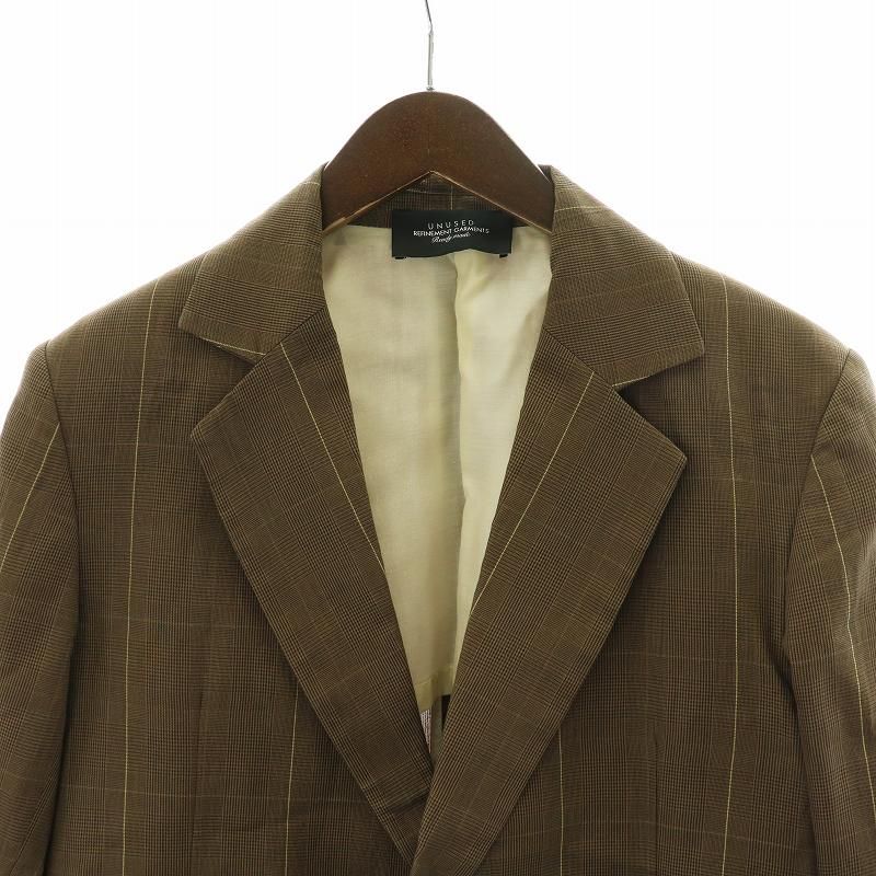 アンユーズド UNUSED 21SS GLEN CHECK JACKET グレン チェック ジャケット テーラードジャケット シングル コットン  シルク混 絹混 1 S 茶 ブラウン US1982 /AN10 - メルカリ