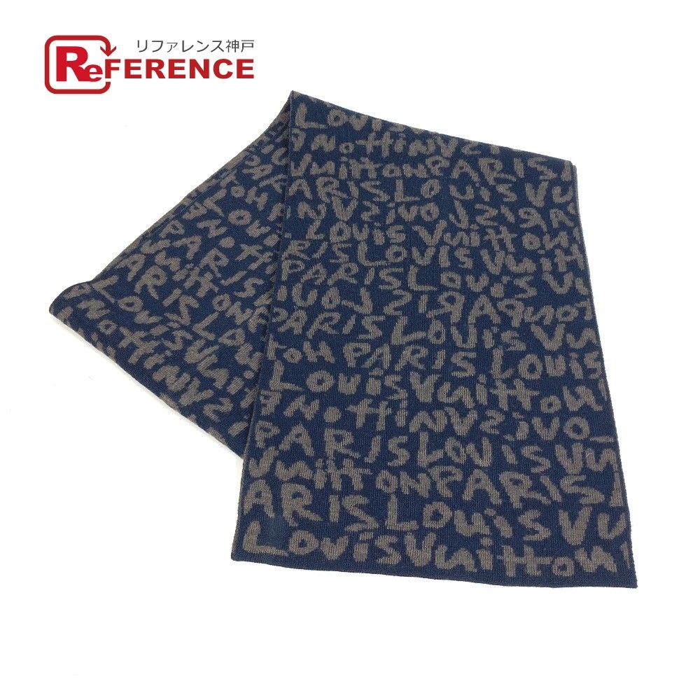 LOUIS VUITTON ダークネイビー マフラー LOUIS VUITTON ダークネイビー