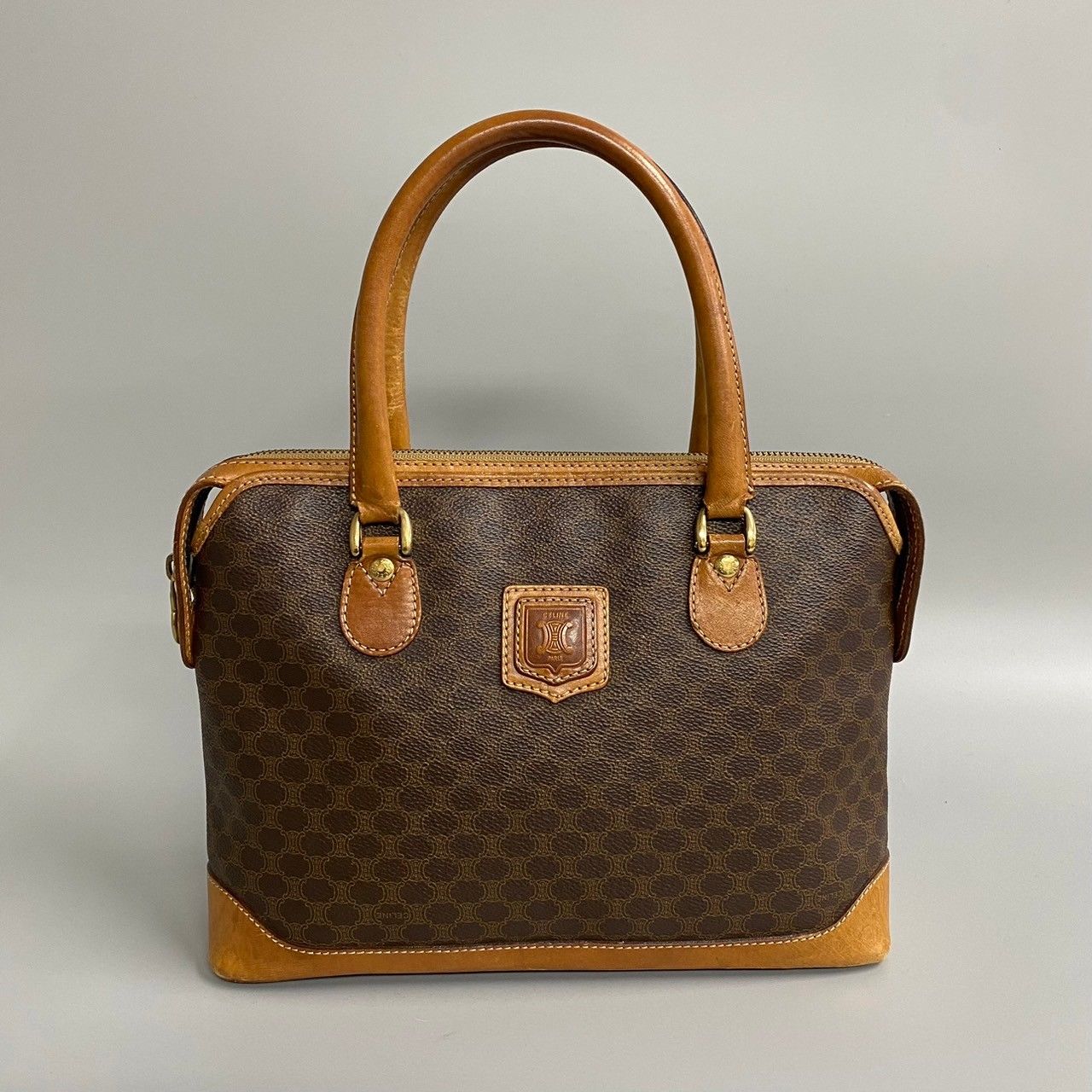 美品 CELINE セリーヌ ヴィンテージ マカダム ブラゾン トリオンフ 