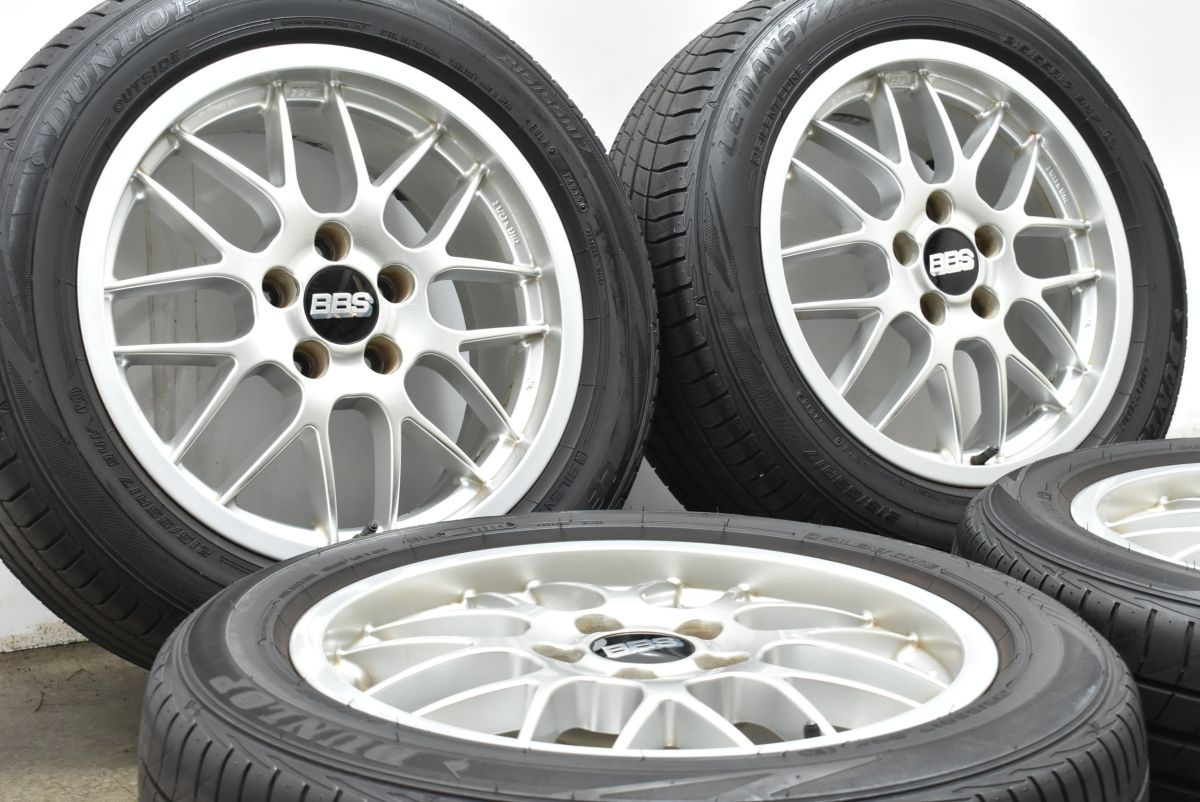 デザイン BBS RX243 17in 7.5J 45 PCD114.3 ダンロップ ルマン5 215 55R17 クラウン カムリ マークX エスティマ スカイライン