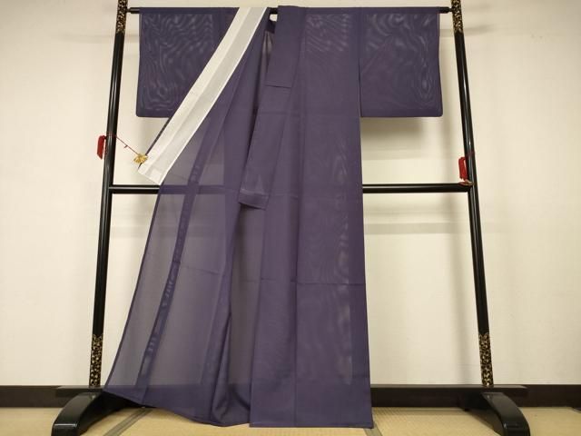 平和屋着物 夏物 色無地 絽 褐色 洗える着物 AABB2619jd