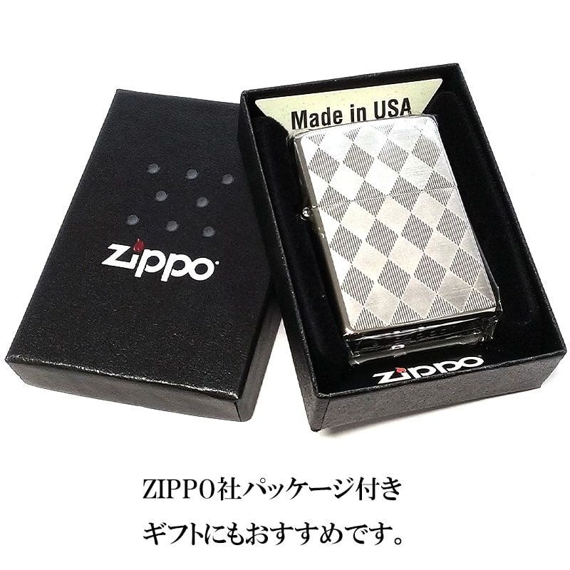 ZIPPO ライター アーガイル ジッポ シルバー チタン加工 銀 彫刻 