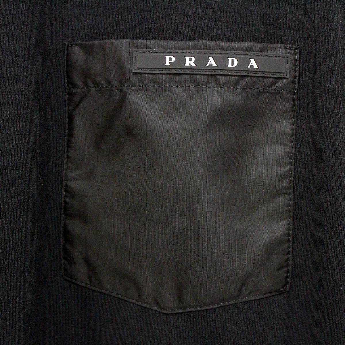 1 PRADA プラダ SJN262 710 ブラック ナイロンポケット ロゴ 長袖 T 