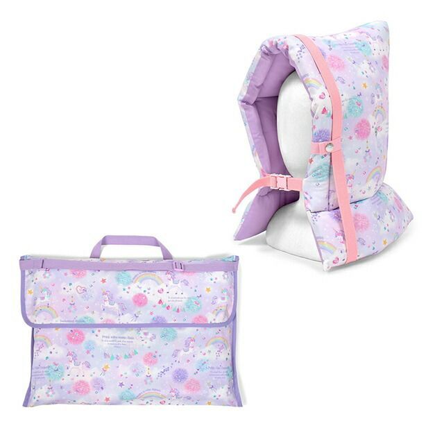 最安値，大人気 COLORFUL CANDY STYLE 新品  入園入学シリーズ 防災頭巾 カバー2点セット ユニコーンファンタジー 小学校 防災ずきん