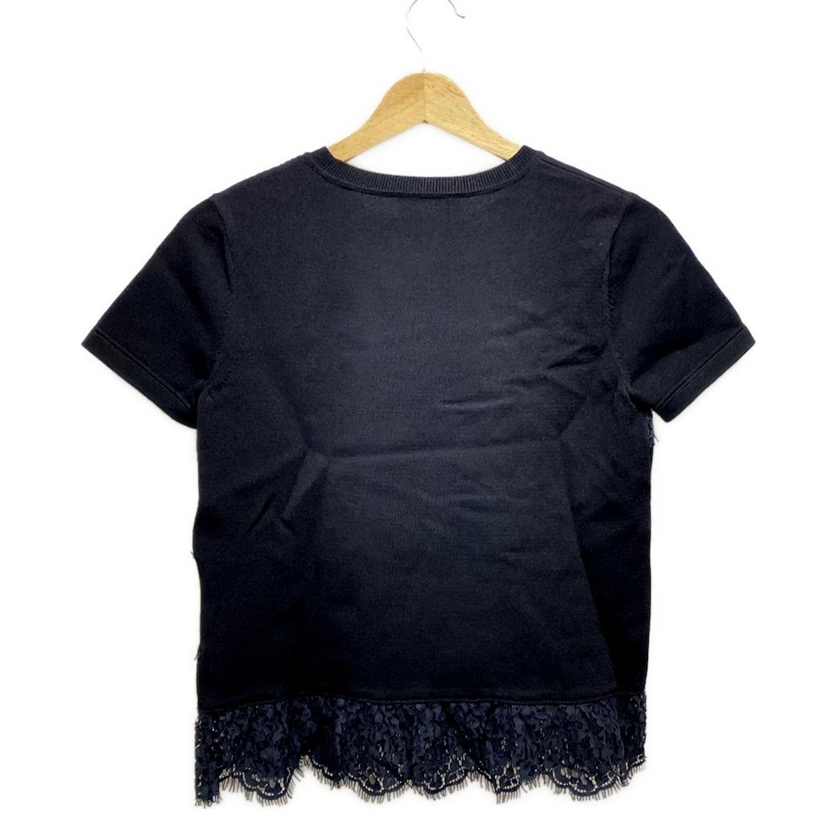 RED VALENTINO レッドバレンチノ 半袖セーター サイズXS レディース - 黒 クルーネック レース 花柄