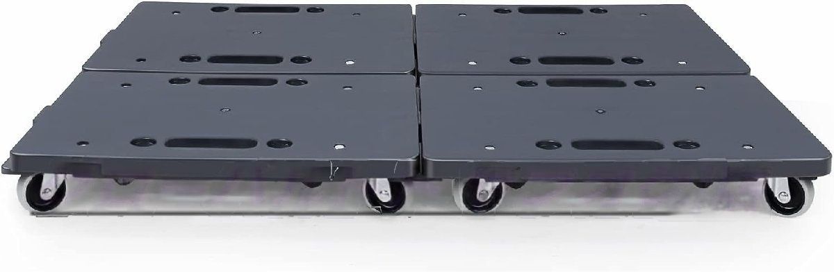 推薦作 連結平台車41.5×28cm カート キャリー 4台組 耐荷重200kg 軽量1.25kg 台車縦横連結 スタッキング運搬台車 家庭用 グレー 送料無料