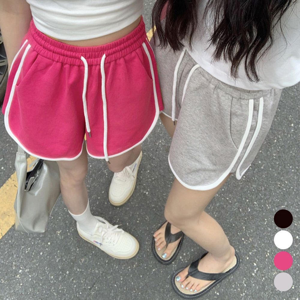 韓国ショートパンツ🩵 レディース スポーツ サイドラインショーパン ポケット付き 短パン 夏服運動着 スウェットパンツ おしゃれ ホットパンツ  ルームウェア 部屋着 パジャマパンツ女性 ラウンドヘム短パン ラウンジウエア春夏 - メルカリ