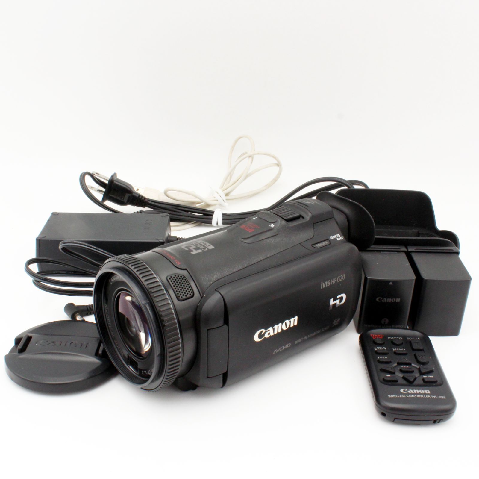 CANON デジタルビデオカメラ iVIS HF G20 光学10倍ズーム 内蔵32GBメモリー ブラック 6539