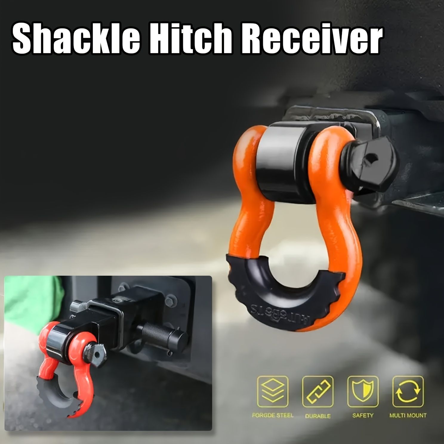 シャックルヒッチレシーバー 最大破断強度19050.88KG