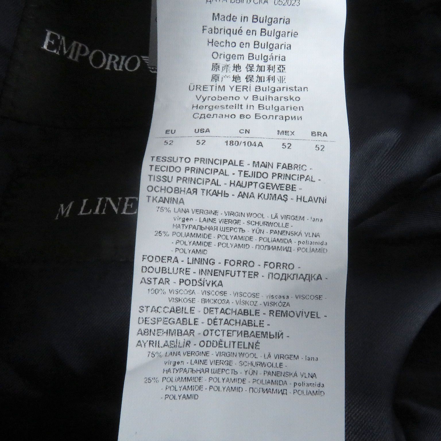 極美品□EMPORIO ARMANI エンポリオ アルマーニ 2023年製 黒タグ M