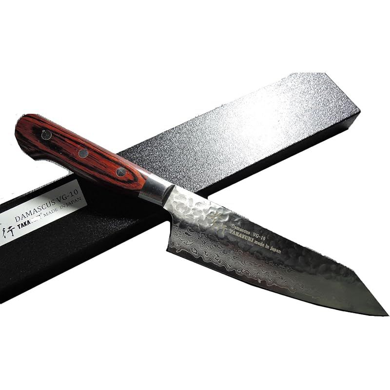 堺孝行 槌目ダマスカス VG10割込み 33層 剣型三徳 160mm 0