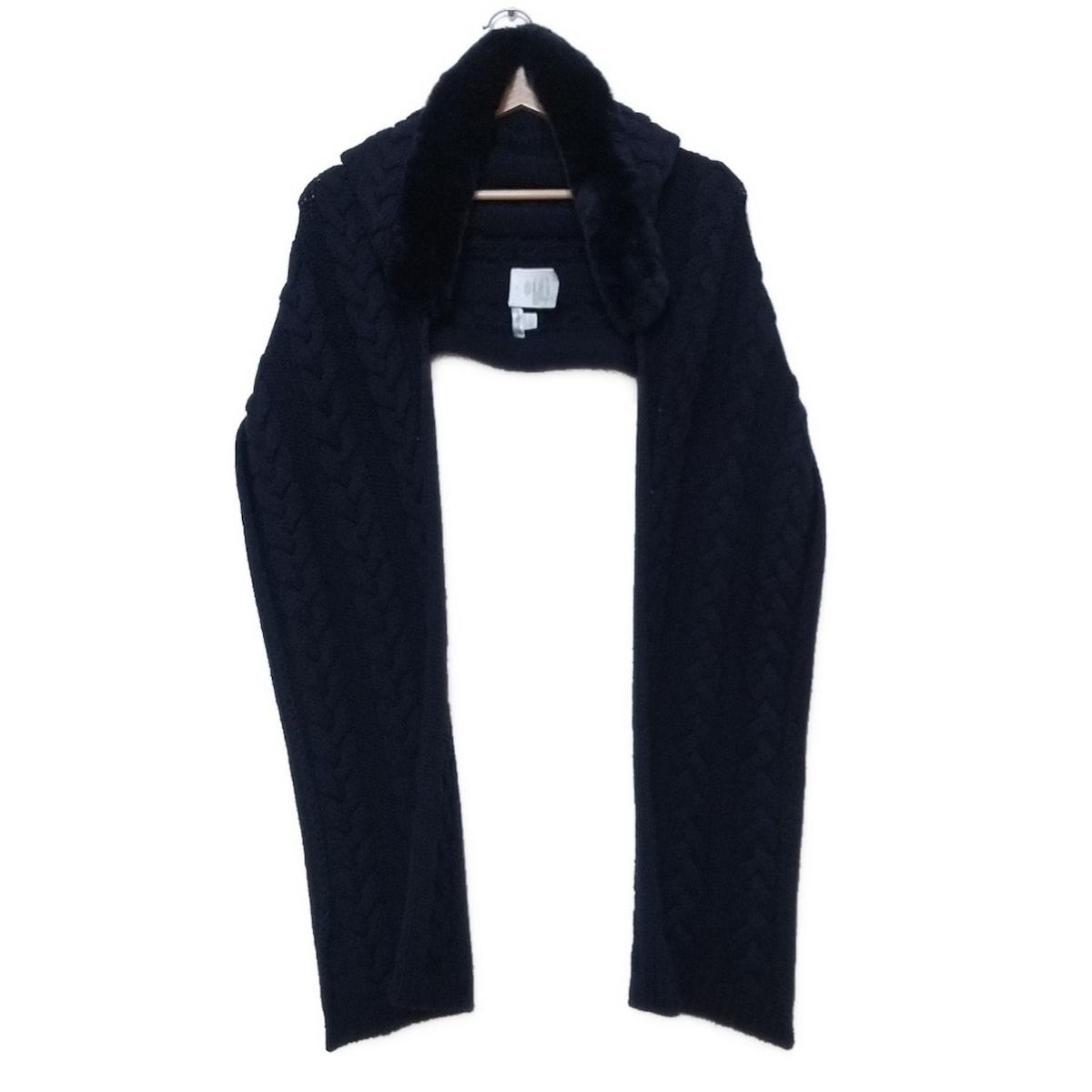 Max Mara(マックスマーラ) マフラー美品 - ネイビー フード