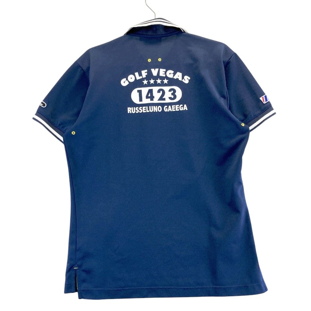 サイズ：5 RUSSELUNO ラッセルノ 半袖ポロシャツ ドット柄 ネイビー系