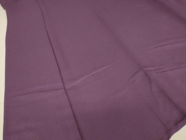 平和屋着物▽上質な色無地 単衣 草葉地紋 紫紺色 正絹 逸品