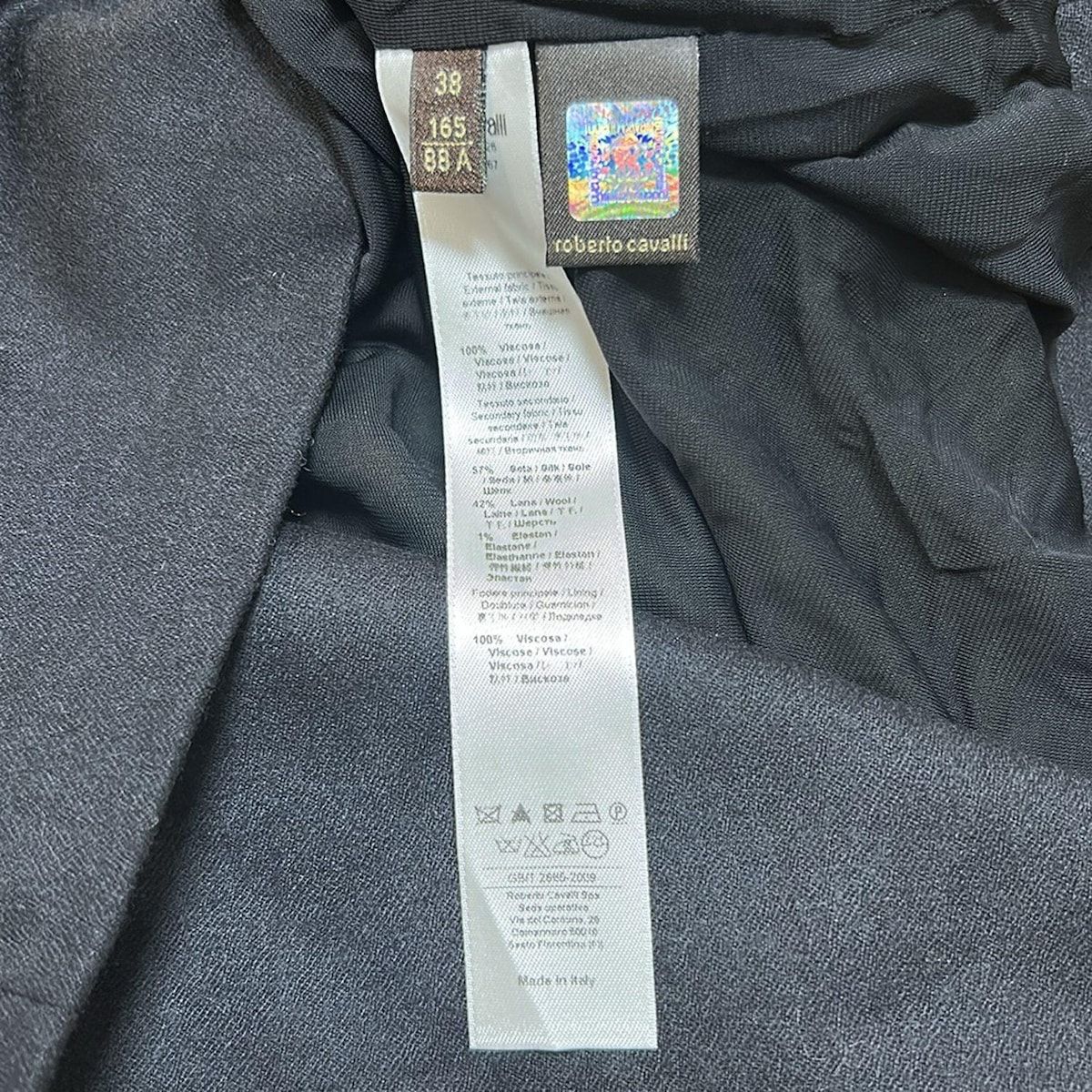 全国に配送可能。 ロベルトカヴァリ ドレス サイズ38 M レディース - カーキ×黒 クルーネック ノースリーブ ひざ丈 ビーズ ビジュー 豹柄