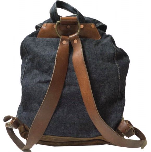 RRL ダブルアールエル デニムリュックサック レザー＆スエード